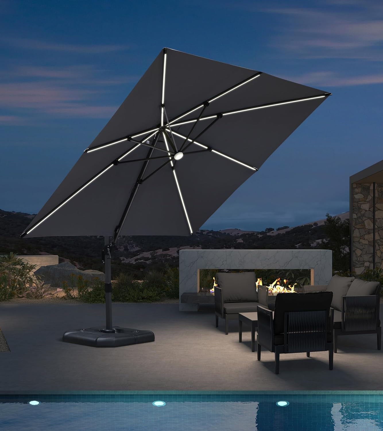 Aluminum Cantilever Umbrella with 360° Rotation