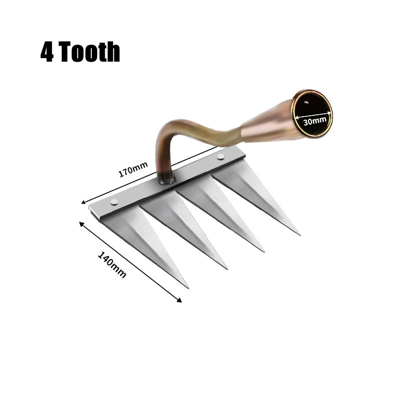 High-Quality Iron Gardening Hoe with 4-7 Teeth