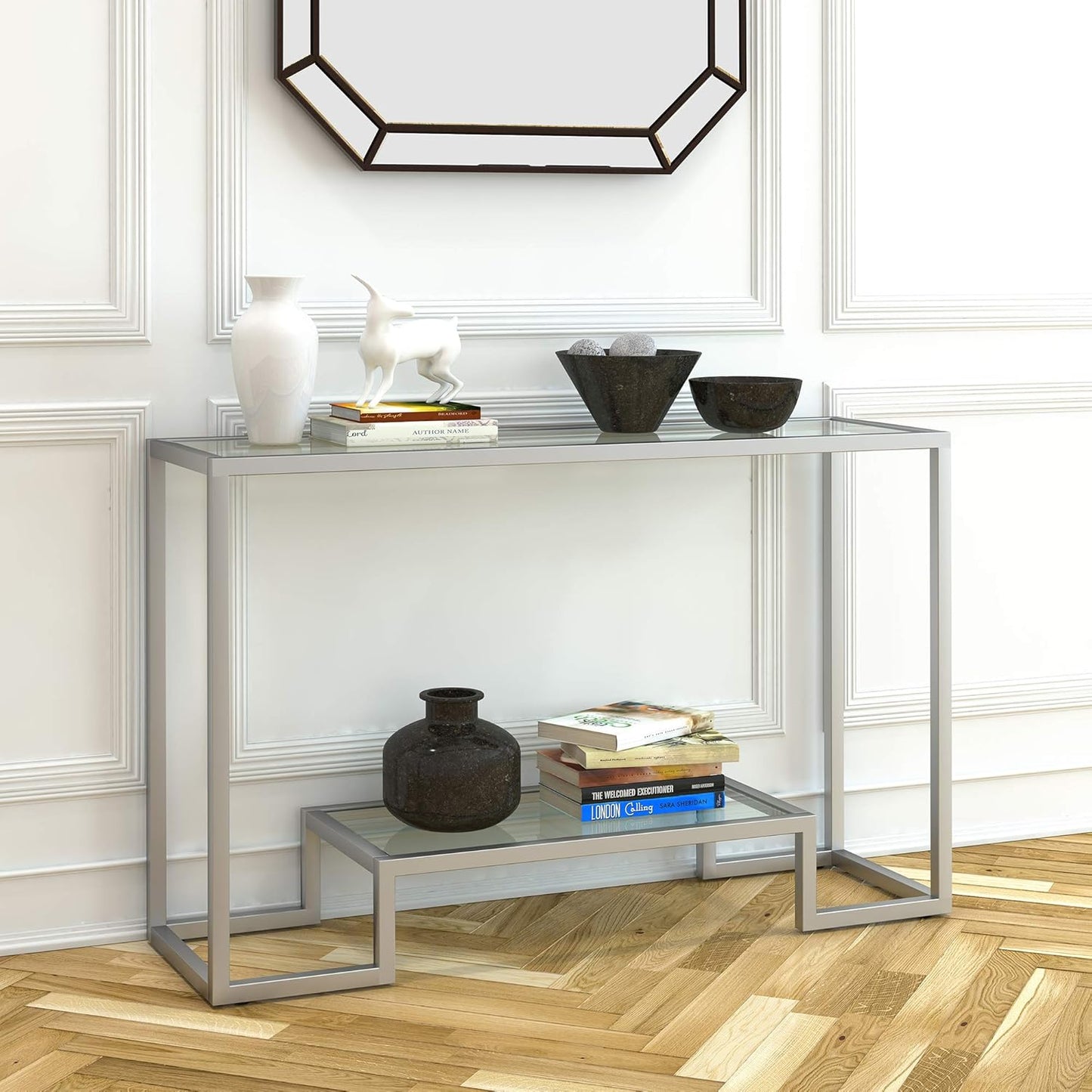 Entryway Table in Satin Nickel