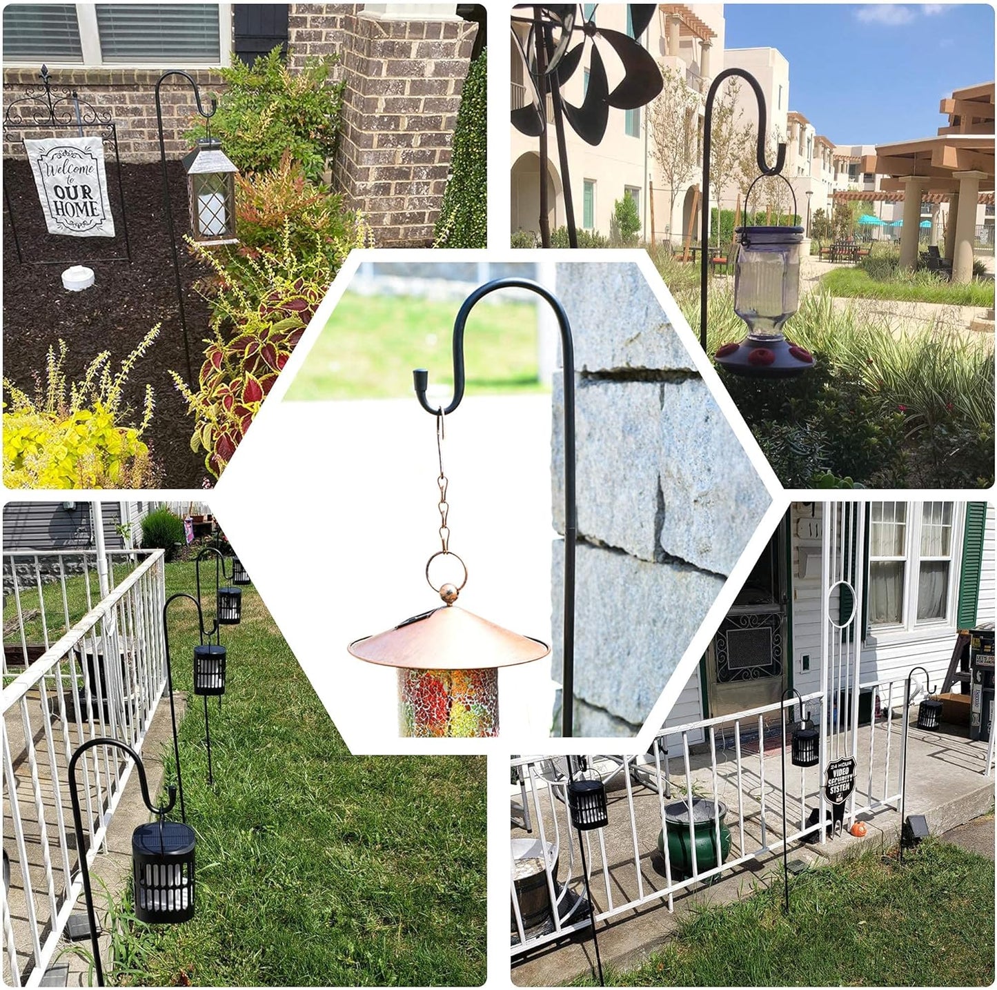 Adjustable Metal Shepherds Hooks for Garden