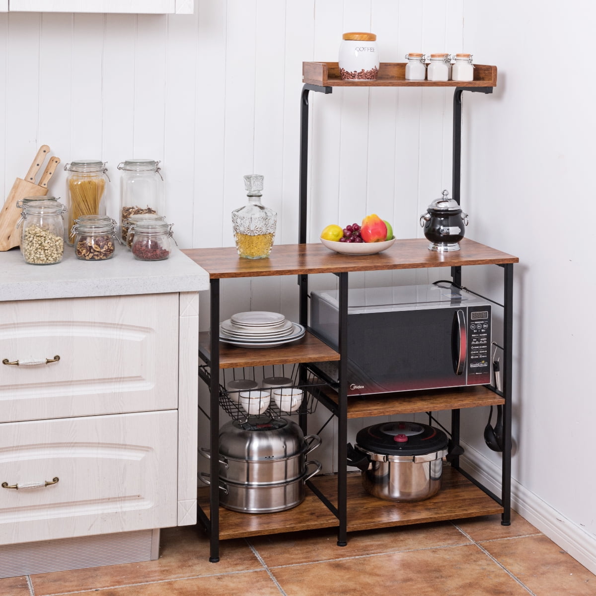 Multi-Functional Kitchen Rack with Microwave Stand