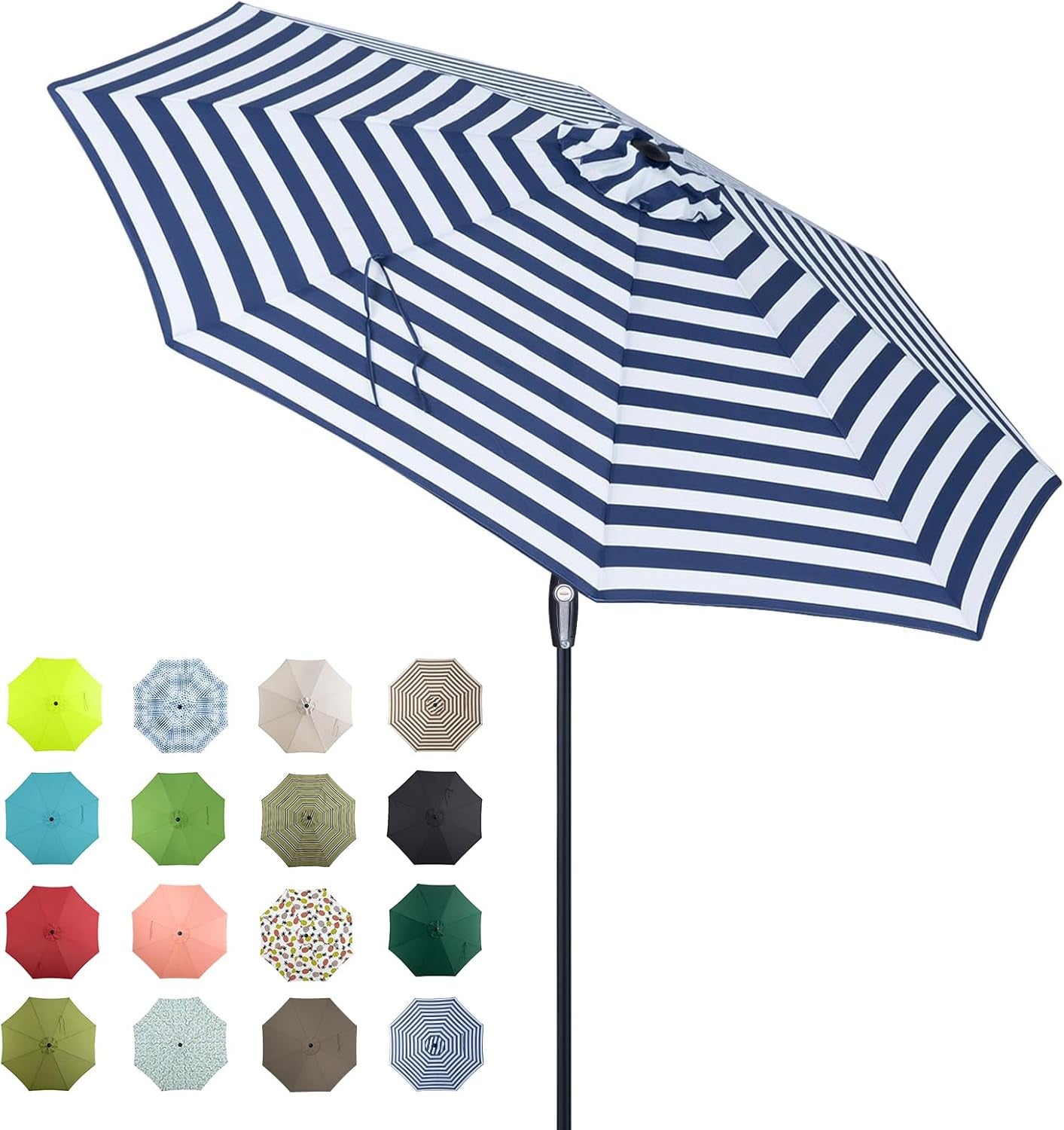 Auto-Tilt Patio Umbrella with Crank and Fade-Resistant Canopy