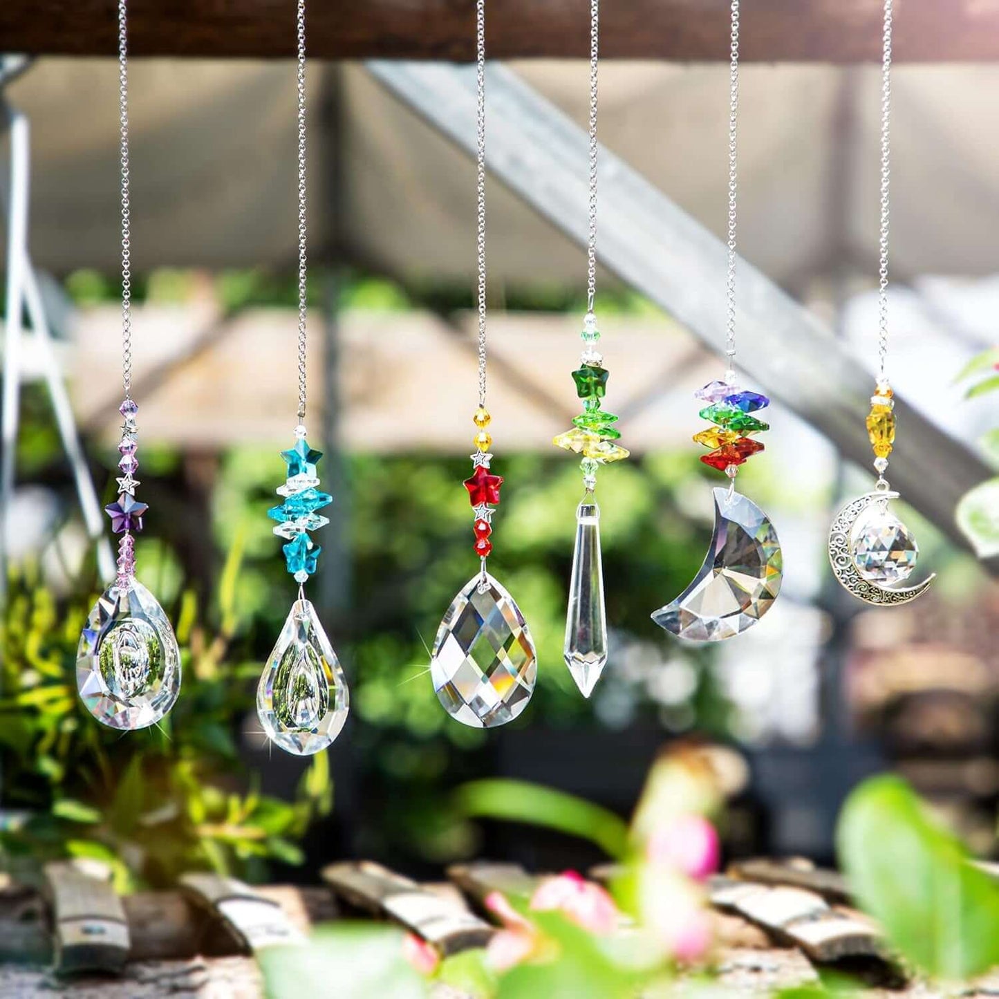 6 - Piece Crystal Suncatcher Set