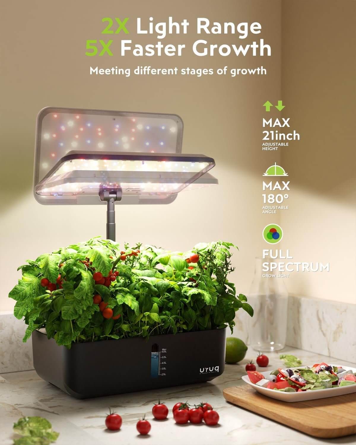 Smart Hydroponics System, 12 Pod Planter, Height Adjustable