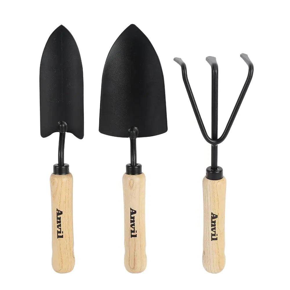 3-Piece Wood Handle Garden Tool Set