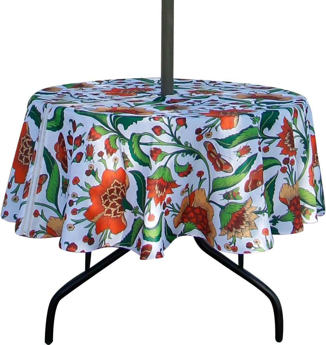 Waterproof Zippered Tablecloth with Umbrella Hole