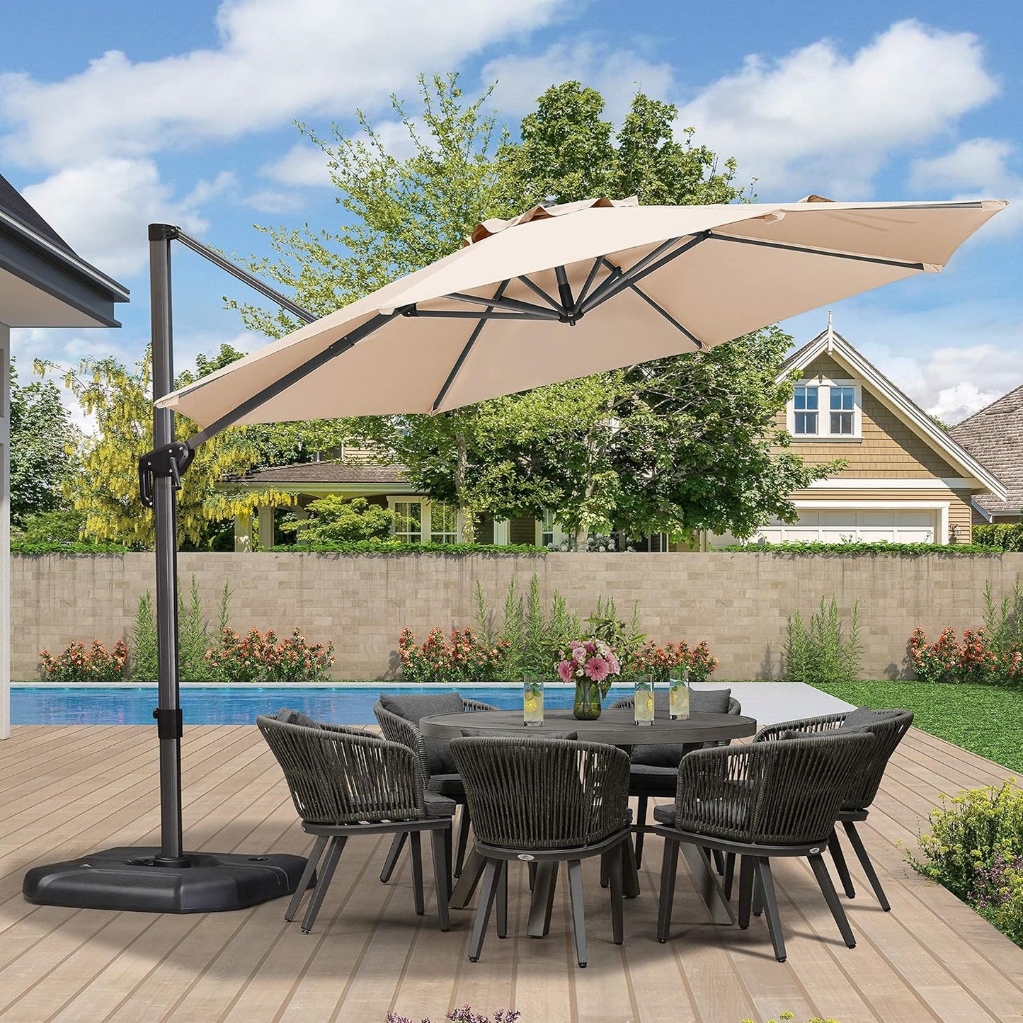 Aluminum Cantilever Umbrella with 360° Rotation