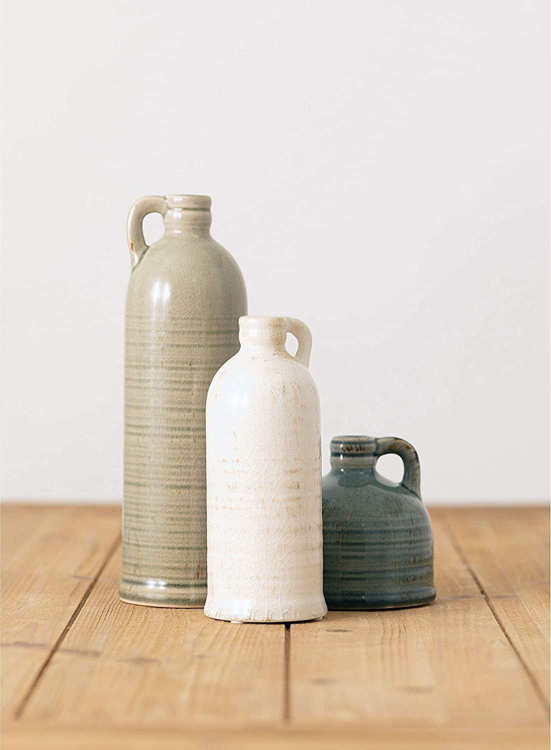 Ceramic Jug Vase Set for Farmhouse Decor