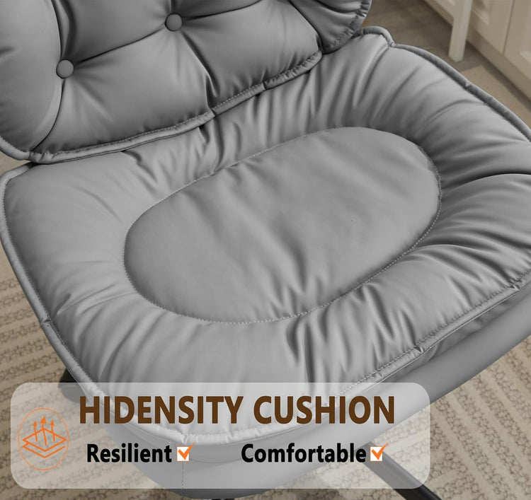 Armless office desk chair with large caster wheels and cushion for effortless mobility on carpet, tile, and wood.