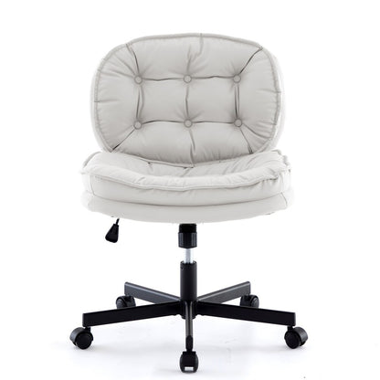 Armless office desk chair with large caster wheels for effortless mobility across carpet, tile, and wood (plain studio)