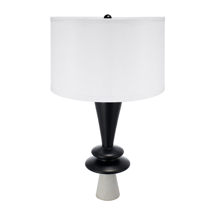 Black Aluminum Table Lamp With Two Discs
