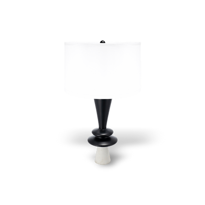 Black Aluminum Table Lamp With Two Discs