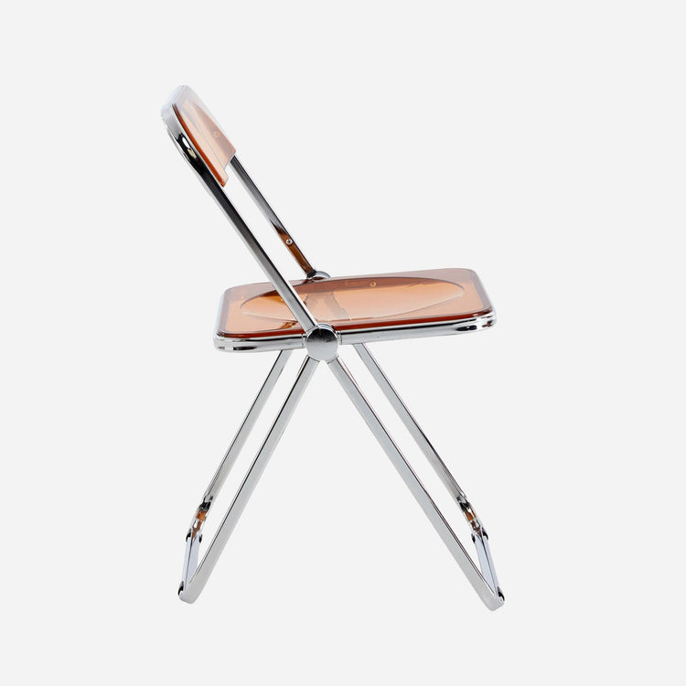 Chair with transparent backrest and seat on a white background