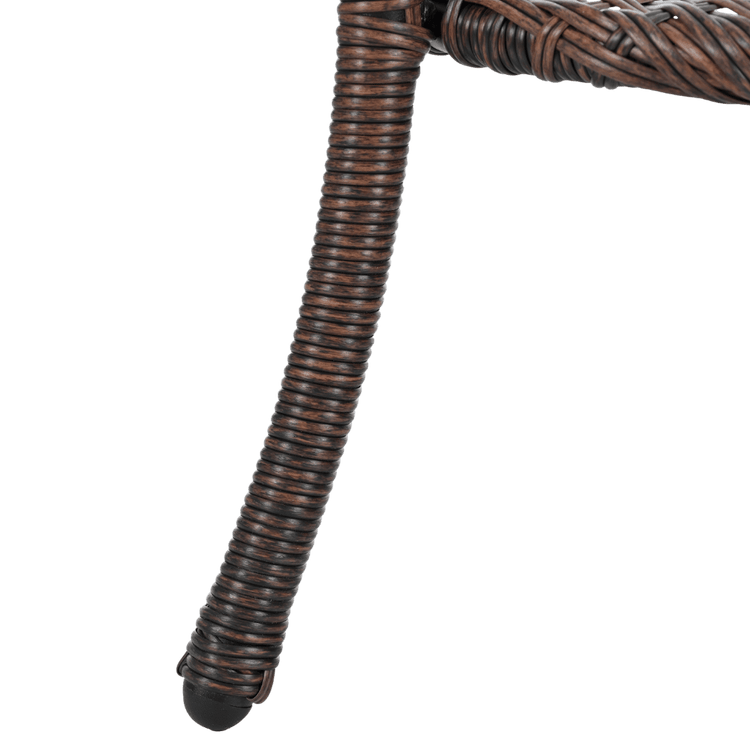 Close-up of a wicker table leg on a transparent background
