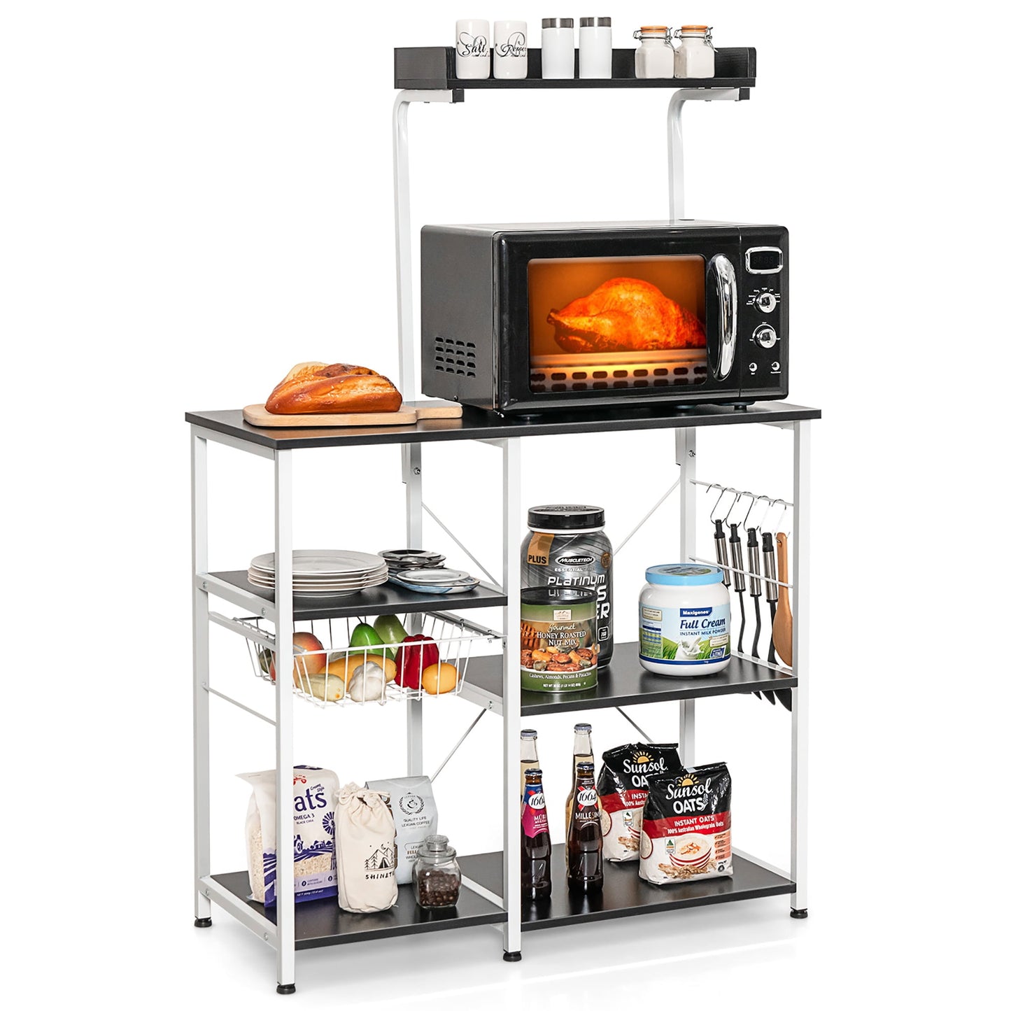 Multi-Functional Kitchen Rack with Microwave Stand