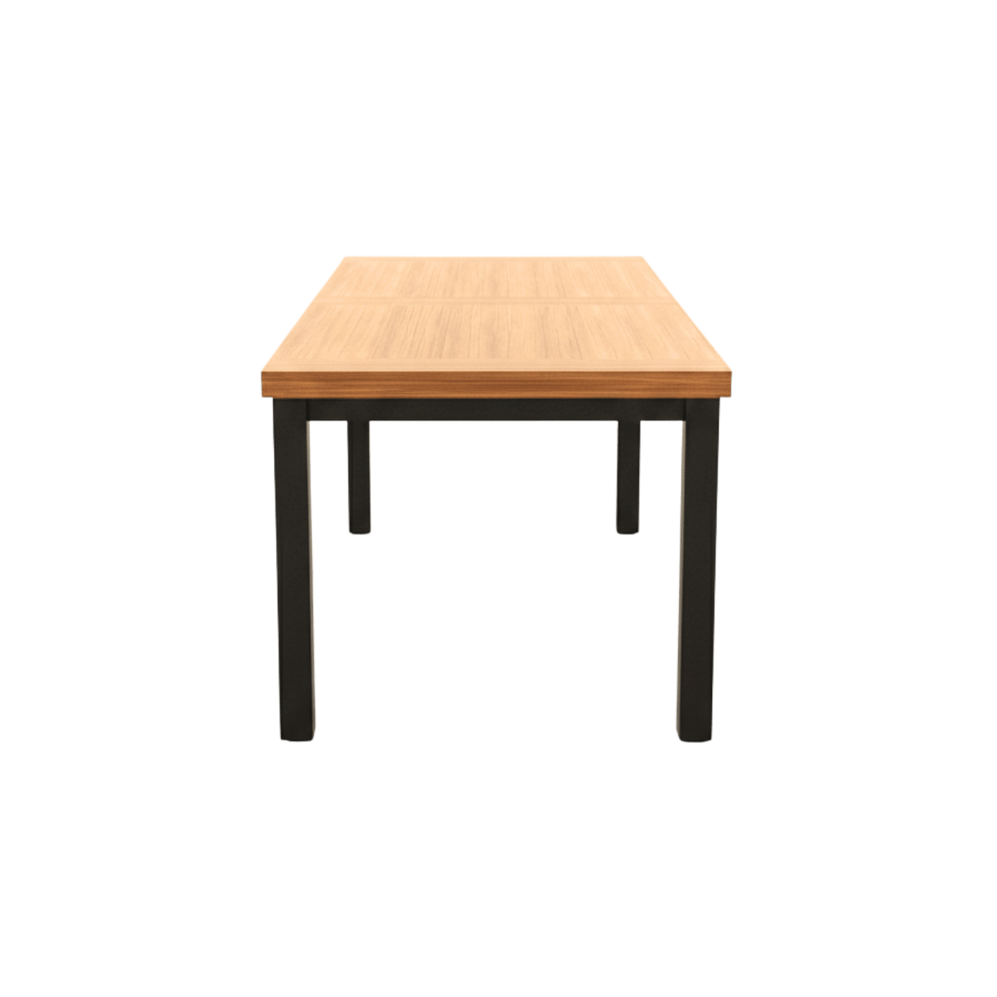 Dining Table for 6 with Acacia wood top and iron legs, indoor/outdoor use