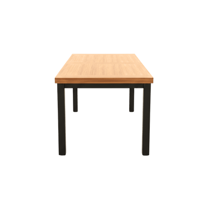 Dining Table for 6 with Acacia wood top and iron legs, indoor/outdoor use