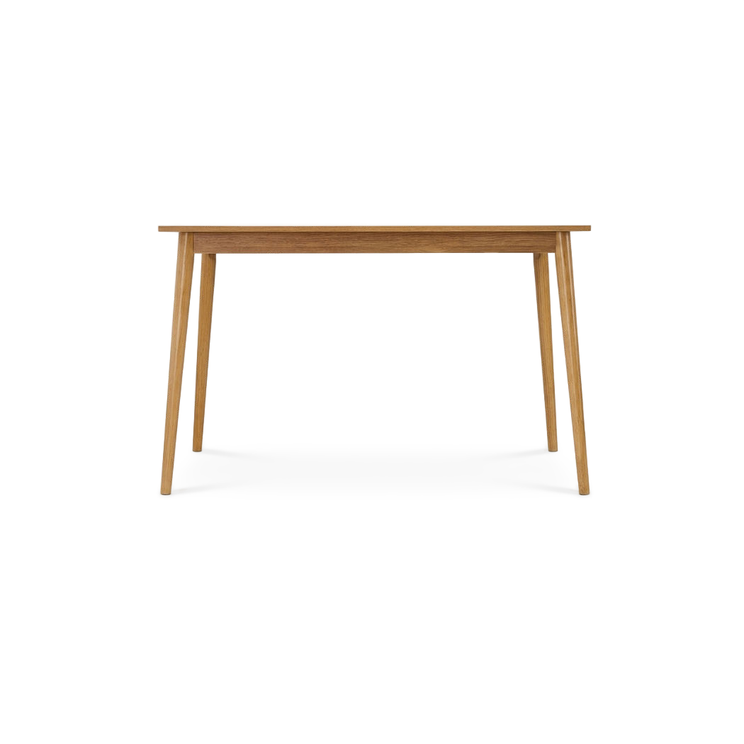 47-Inch Oak Finish Dining Table with Solid Wood Legs