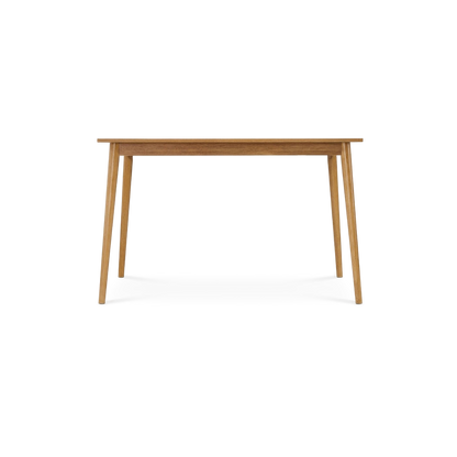 47-Inch Oak Finish Dining Table with Solid Wood Legs