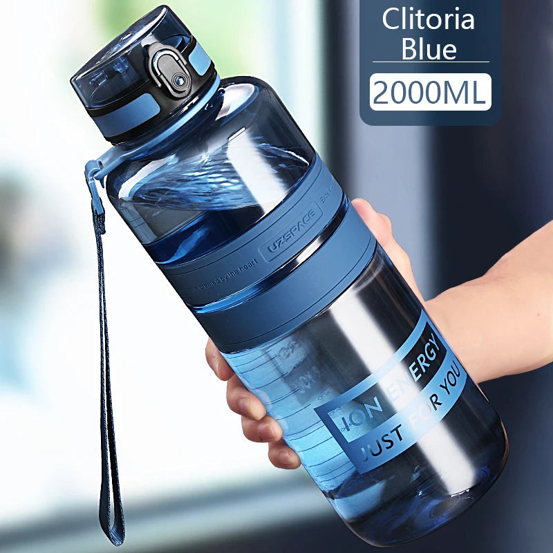 1.5/2L Sport Water Bottle Large Capacity Portable Leakproof Shaker Outdoor Fitness Bottle Ecofriendly Plastic Drinkware BPA Free