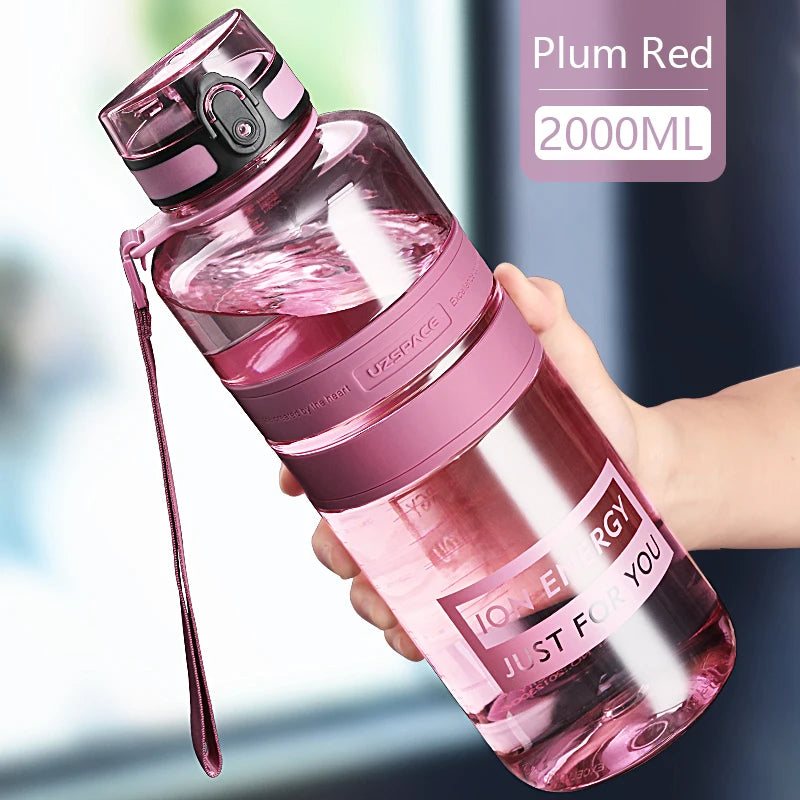 1.5/2L Sport Water Bottle Large Capacity Portable Leakproof Shaker Outdoor Fitness Bottle Ecofriendly Plastic Drinkware BPA Free