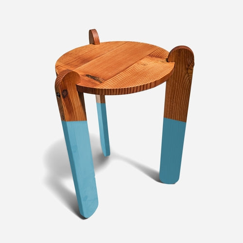 Intersecting-Leg Side Table with Colorful Dipped-Leg Accents