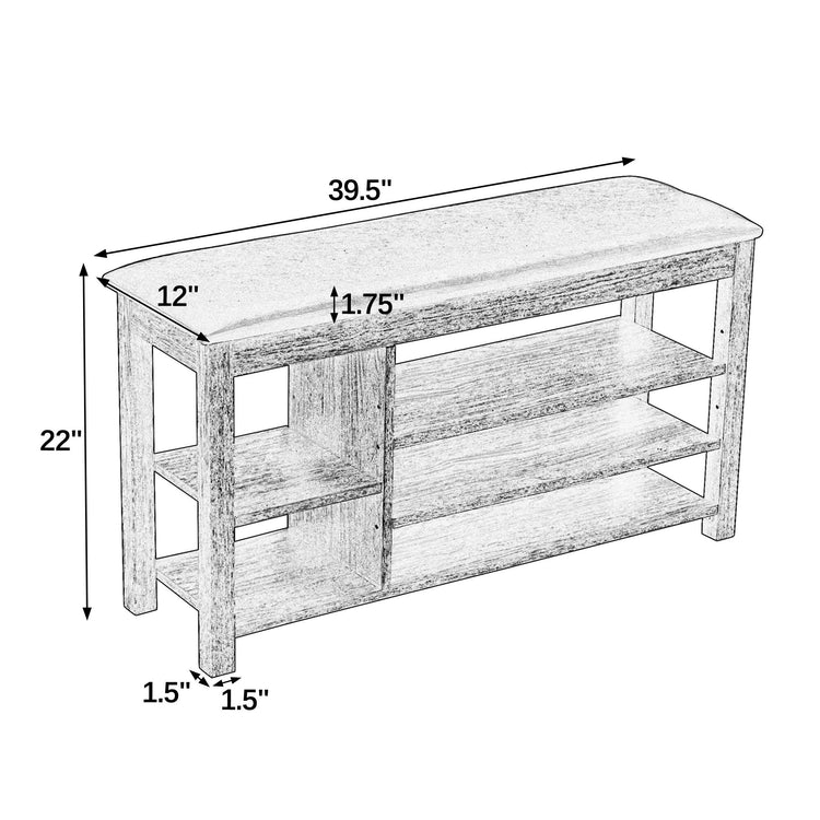 Measurement chart of a wooden console table with dimensions labeled.