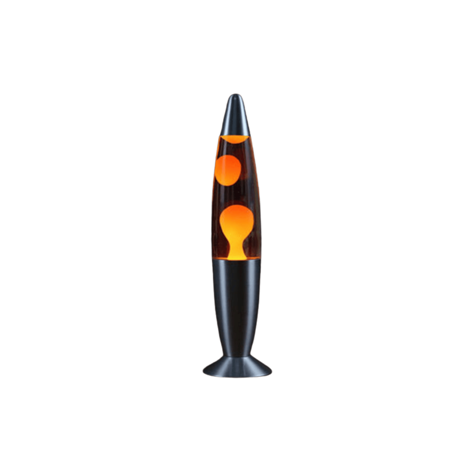 Motion Light Wax Lamp With Colorful Wax Ball with orange and yellow interior on a transparent background