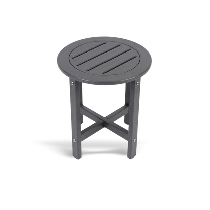 Round gray stool with a white background