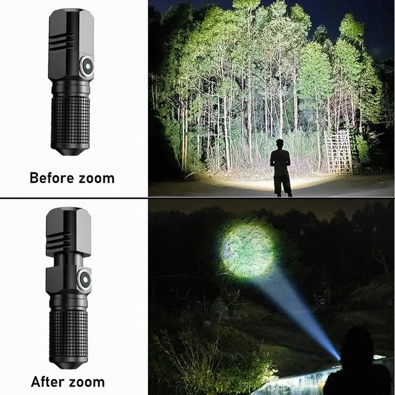 Super Bright, Zoomable LED Flashlight for Outdoors