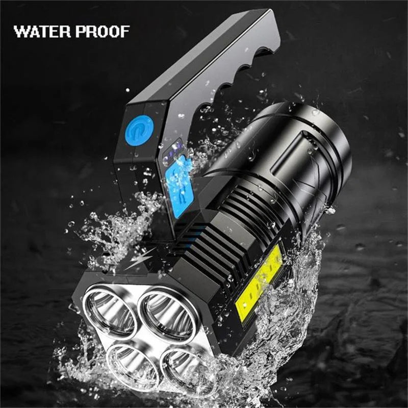 Waterproof Rechargeable Flashlight with COB Light