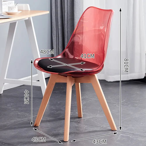 Nordic Transparent Dining Chairs Backrest Stool Nail Wooden Acrylic Makeup Dining Chairs Muebles Hogar Home Furniture QF50DC