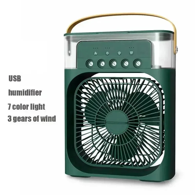 Portable Fan Air Conditioners USB Electric Fan LED Night Light Water Mist Fun 3 in 1 Air Humidifie for Home