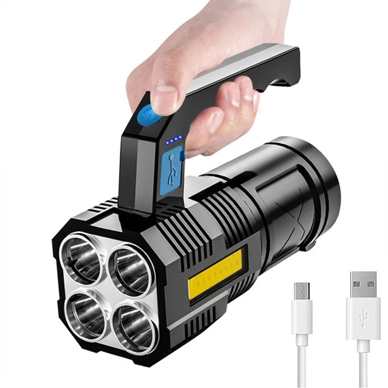 Waterproof Rechargeable Flashlight with COB Light