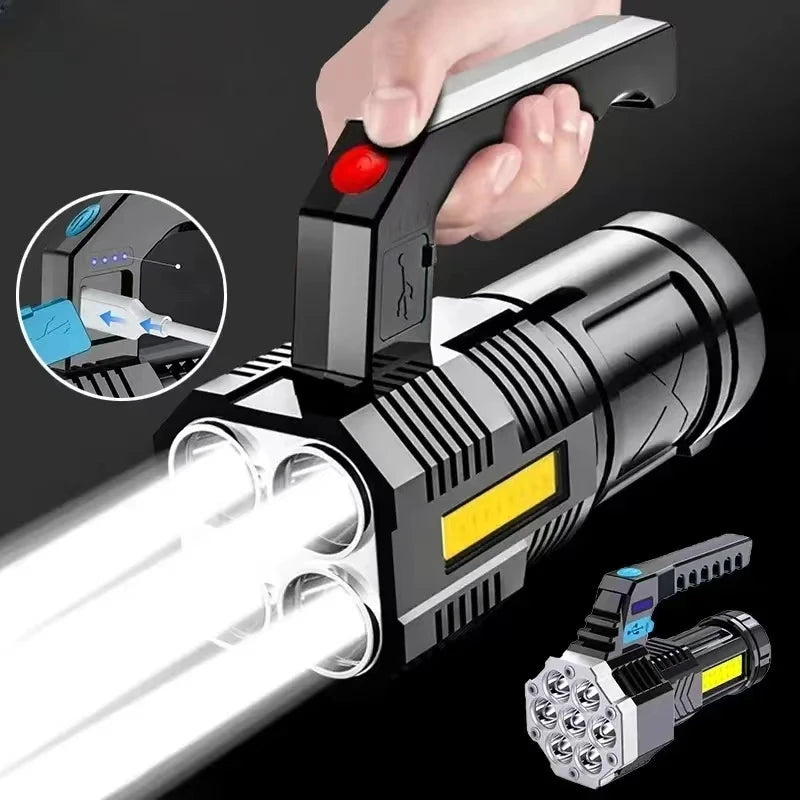 Waterproof Rechargeable Flashlight with COB Light