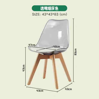 Nordic Transparent Dining Chairs Backrest Stool Nail Wooden Acrylic Makeup Dining Chairs Muebles Hogar Home Furniture QF50DC