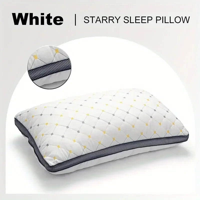 Star Embroidered Pillow Core for Neck Support