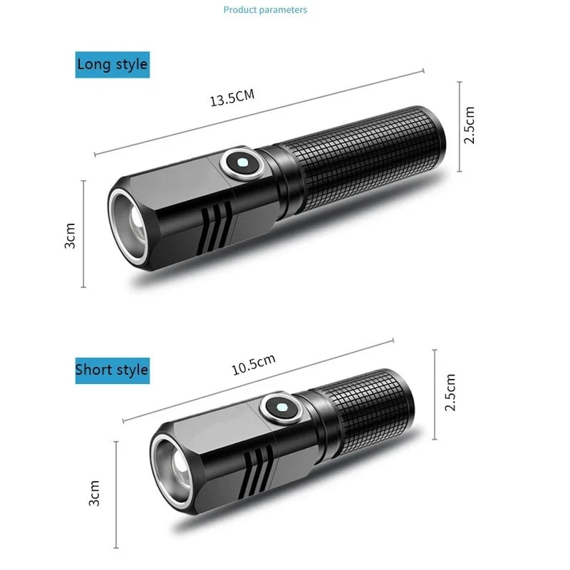 Super Bright, Zoomable LED Flashlight for Outdoors