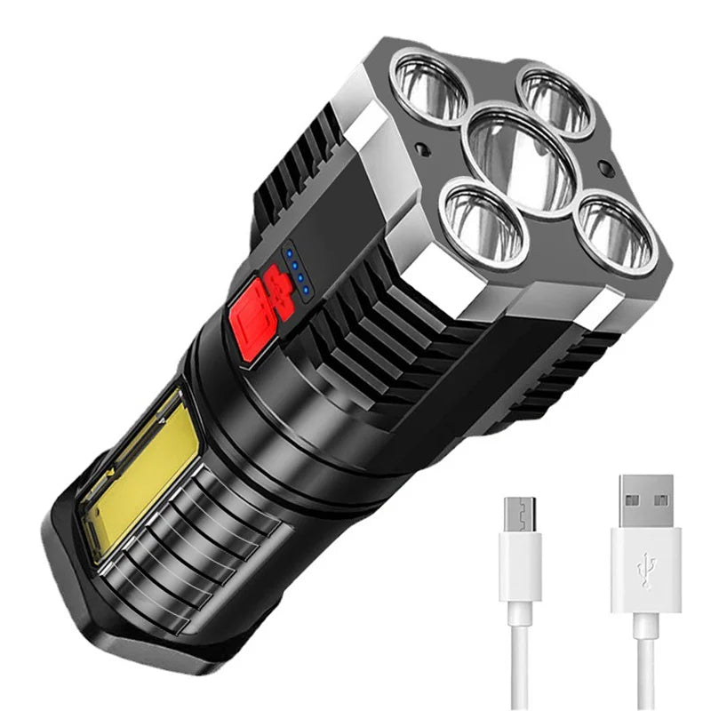 Waterproof Rechargeable Flashlight with COB Light