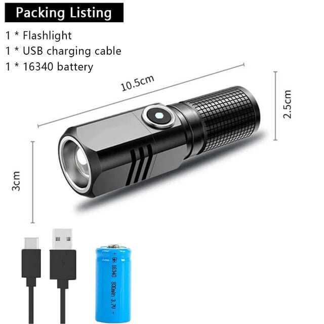 Super Bright, Zoomable LED Flashlight for Outdoors