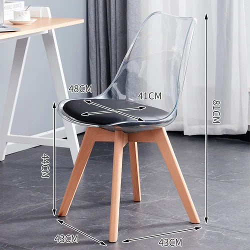 Nordic Transparent Dining Chairs Backrest Stool Nail Wooden Acrylic Makeup Dining Chairs Muebles Hogar Home Furniture QF50DC