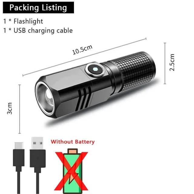 Super Bright, Zoomable LED Flashlight for Outdoors