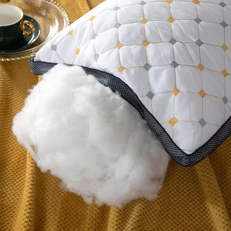 Star Embroidered Pillow Core for Neck Support