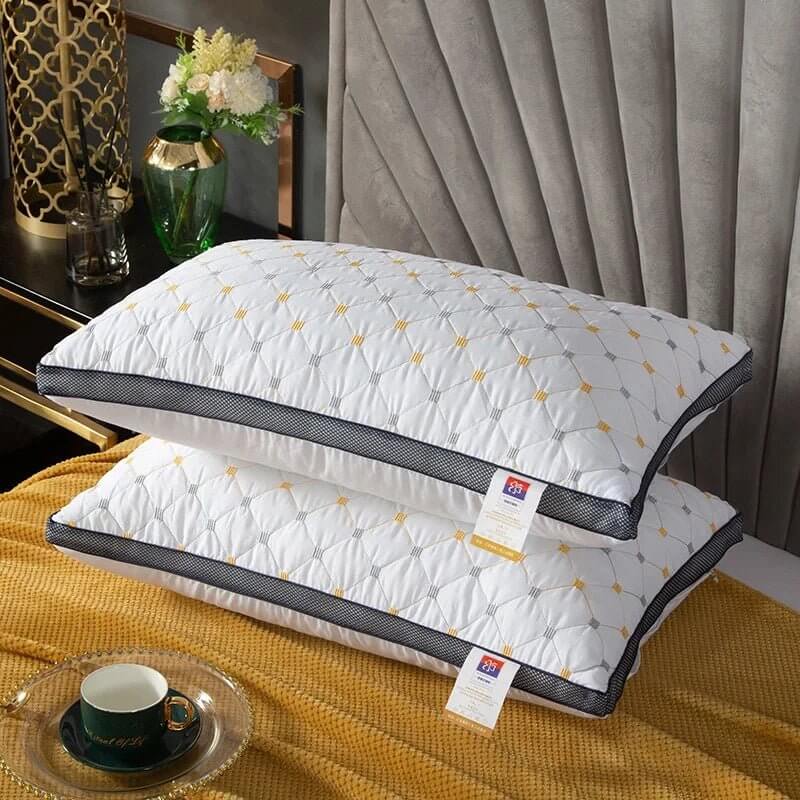 Star Embroidered Pillow Core for Neck Support