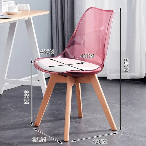 Nordic Transparent Dining Chairs Backrest Stool Nail Wooden Acrylic Makeup Dining Chairs Muebles Hogar Home Furniture QF50DC