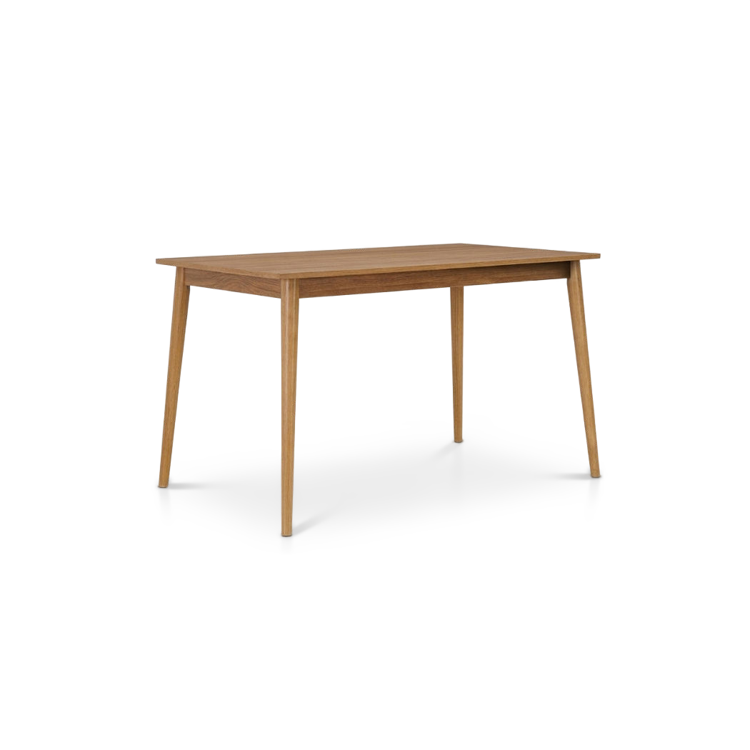 47-Inch Oak Finish Dining Table with Solid Wood Legs