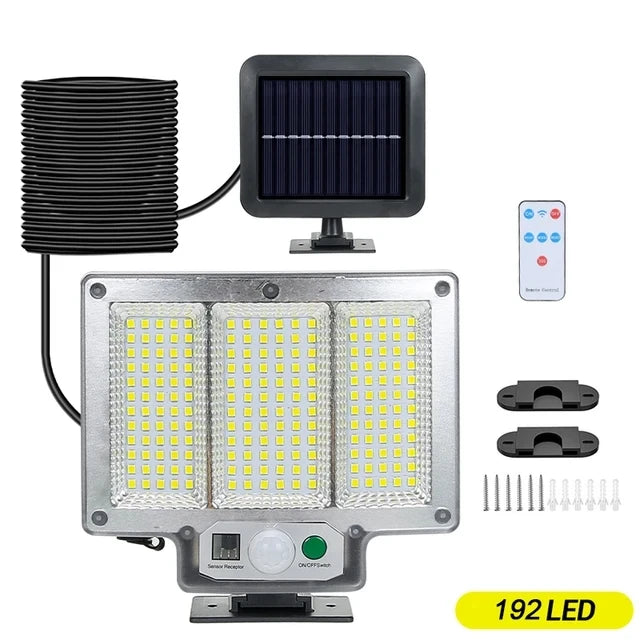 Powerful LED Solar Lamp 4 Working Modes with Motion Sensor Remote Control Floodlight Outdoor Garden Yard Waterproof Wall Light