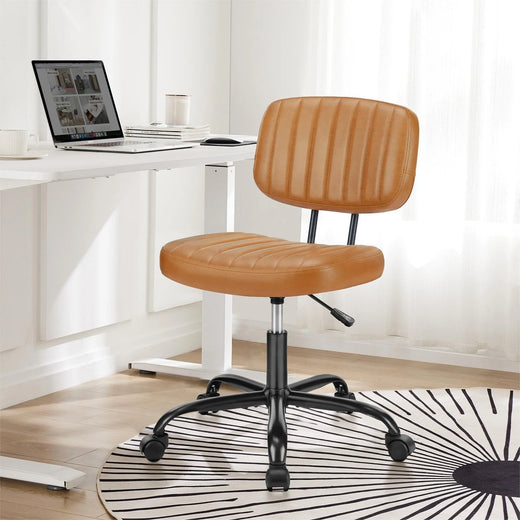 PU Leather Low-Back Task Chair with Cushioned Seat