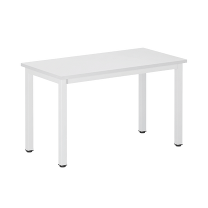 Compact home office desk detail on a #f3f3f3 studio background