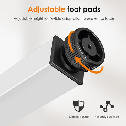 White table specifications adjustable foot pads